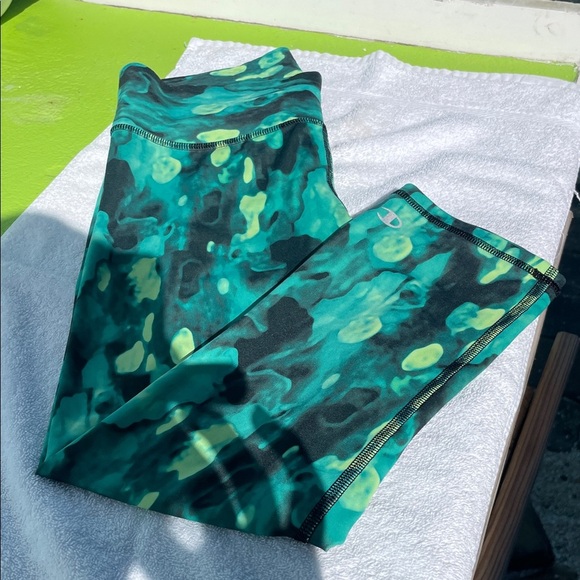 Champion Pants - Champion Green and Lime Patterned Leggings